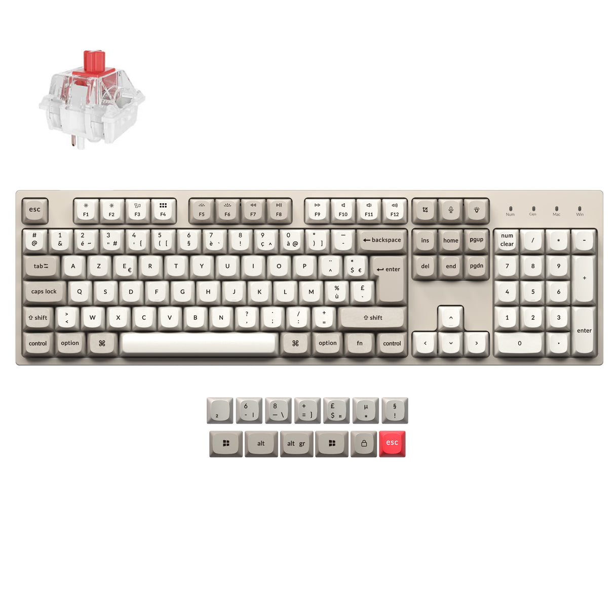 Keychron C2 Pro 8K QMK Wired Custom Mechanical Keyboard ISO Layout Collection