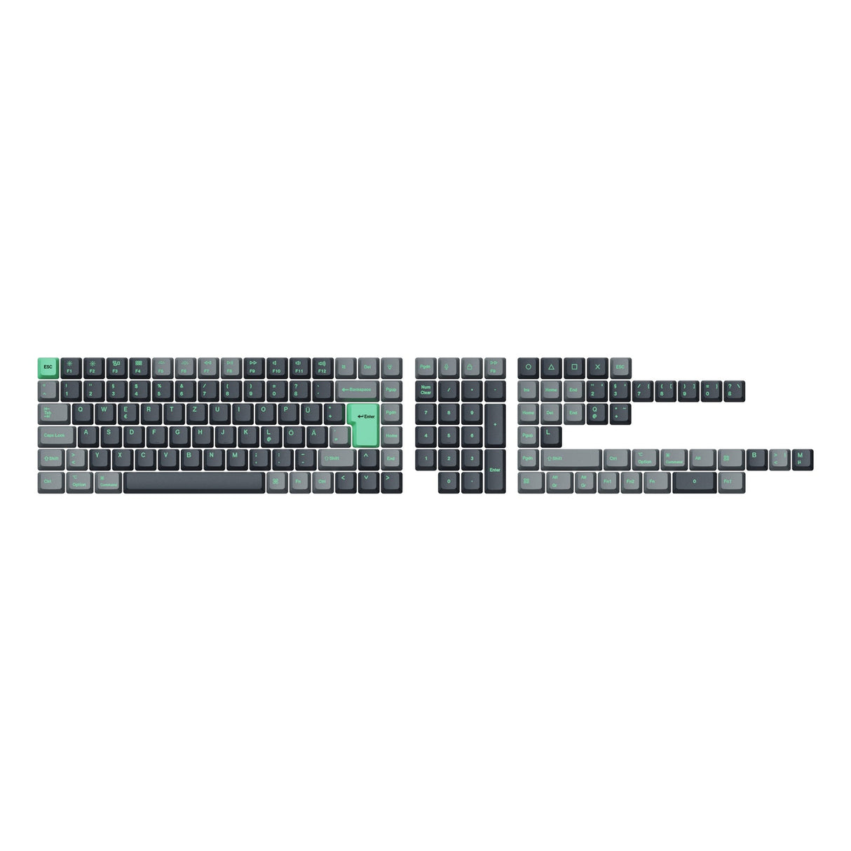 Juego completo de teclas ISO OEM Dye-Sub PBT - Hacker Mint