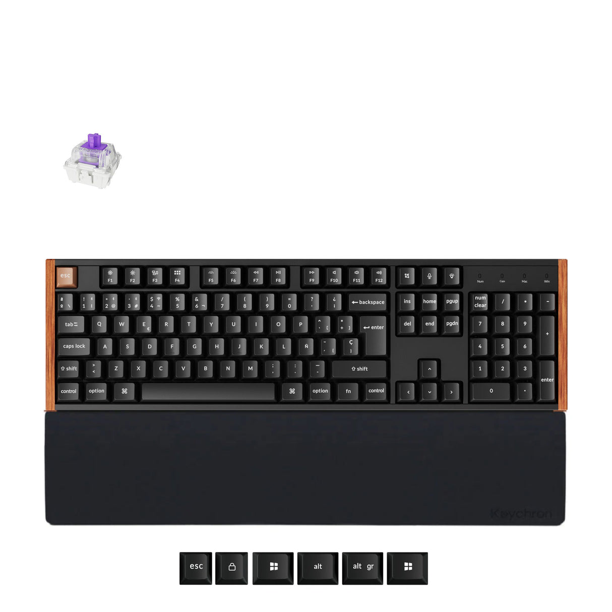 Combo: Keychron K10 HE Custom Wireless Keyboard ISO Layout + Silicone Palm Rest