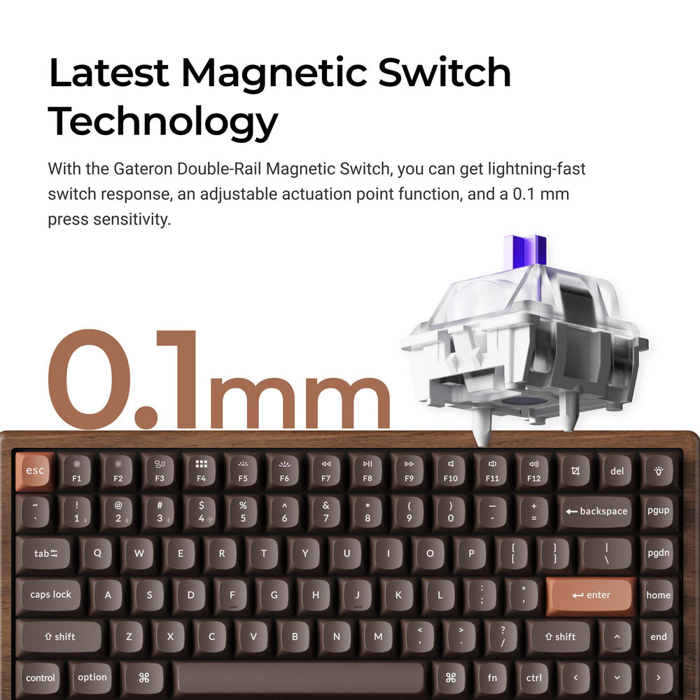 Teclado personalizado Keychron K2 HE Wireless Magnetic Switch (Edición especial de madera maciza)