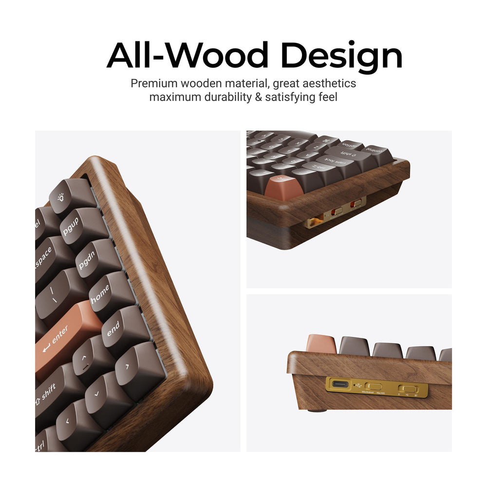 Teclado personalizado Keychron K2 HE Wireless Magnetic Switch (Edición especial de madera maciza)