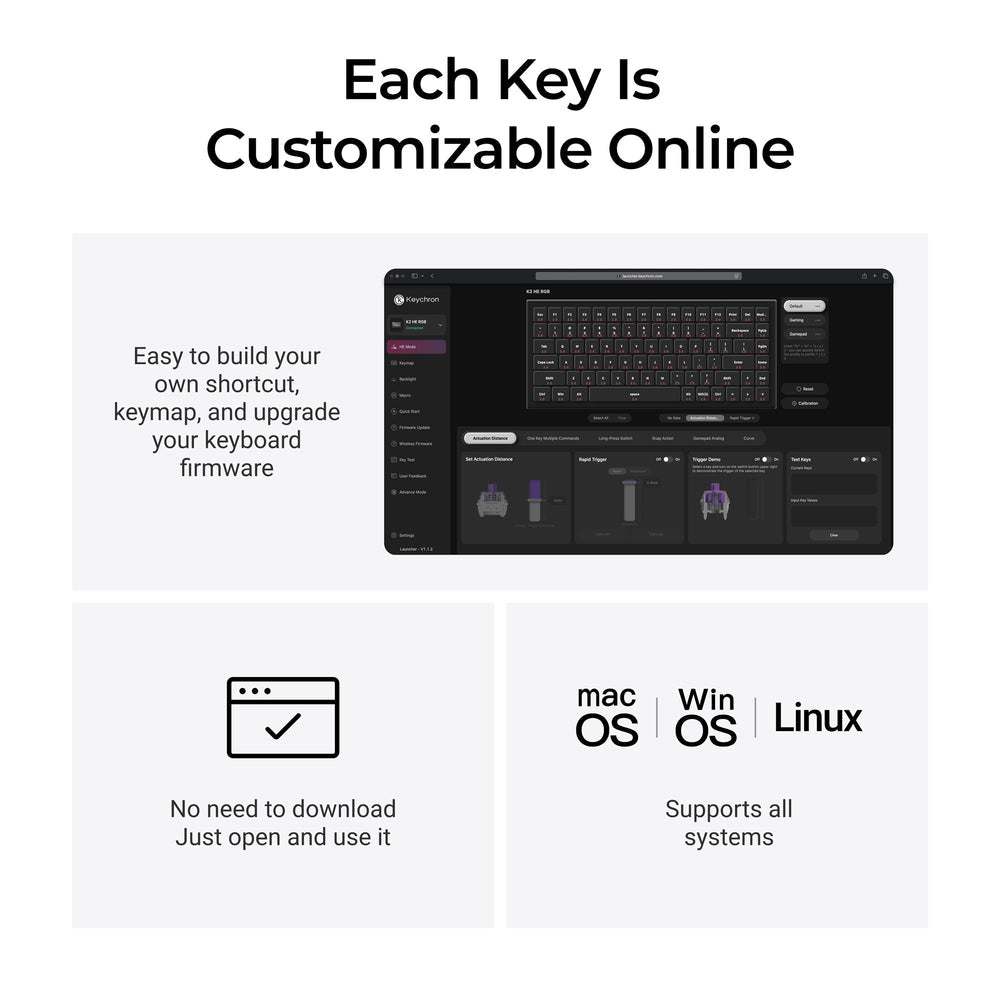 Teclado personalizado Keychron K2 HE Wireless Magnetic Switch (Edición especial de madera maciza)