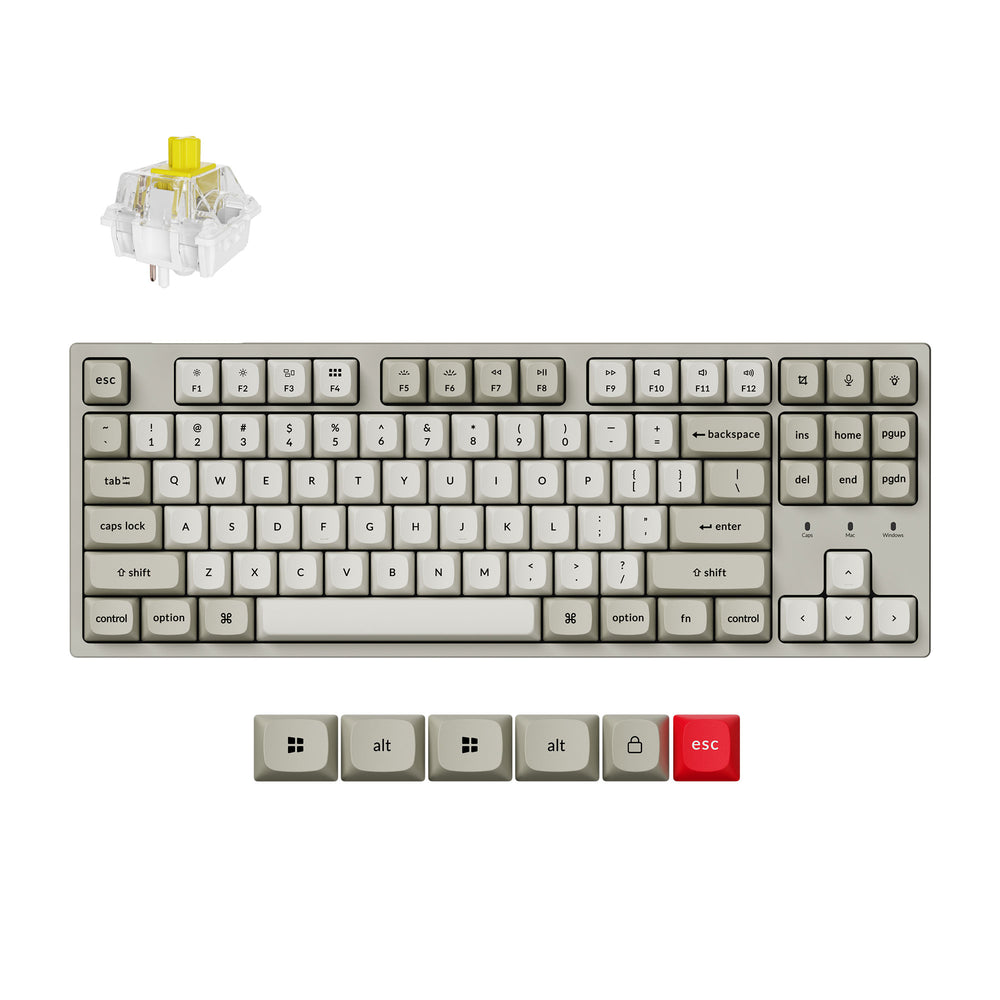 Teclado Mecánico Personalizado Keychron C1 Pro 8K QMK con Cable (Distribución US ANSI)