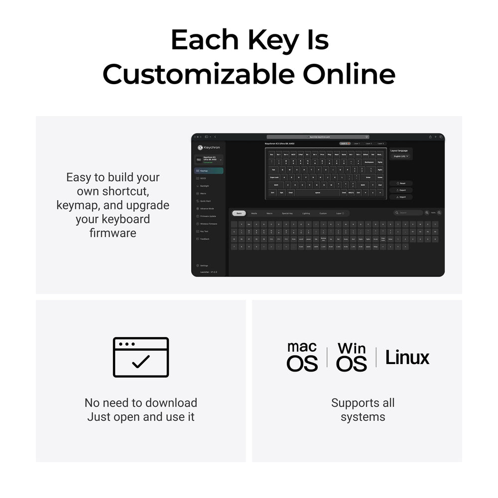 Teclado Mecánico Personalizado Inalámbrico Keychron K1 Ultra 8K (Layout ANSI US)