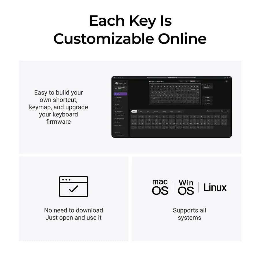 Teclado Mecánico Personalizado Inalámbrico Keychron K3 Max SE QMK (Teclado US ANSI)