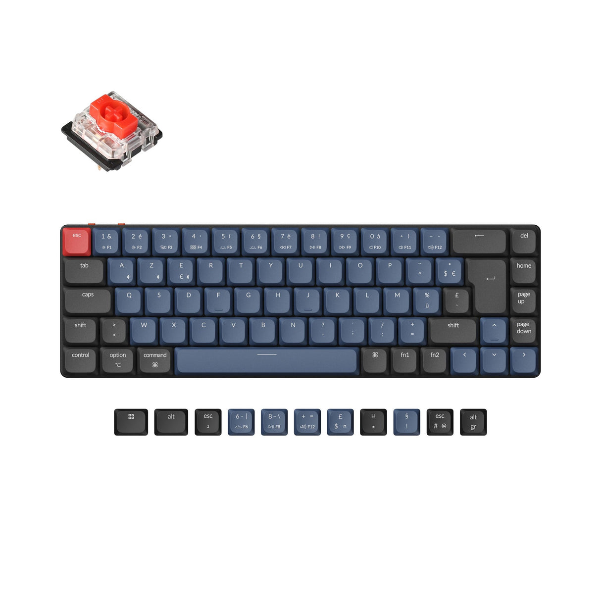 Colección de diseño ISO de teclado mecánico personalizado inalámbrico Keychron K7 Pro QMK/VIA