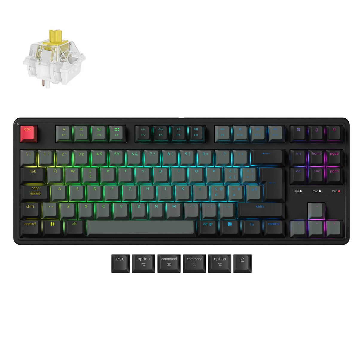 Keychron C3 Pro 8K QMK Wired Custom Mechanical Keyboard ISO Layout Collection