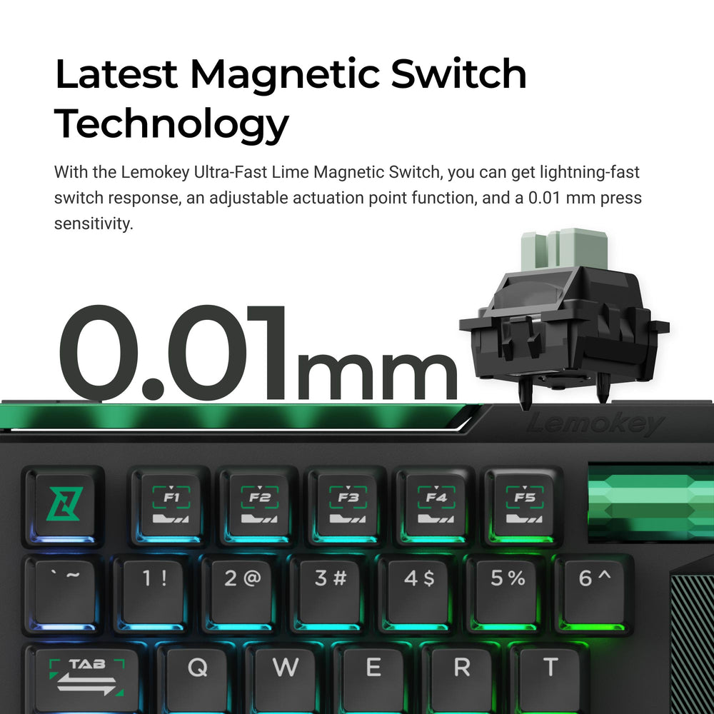 Lemokey L0 HE One Handed Magnetic Switch Gaming Keyboard