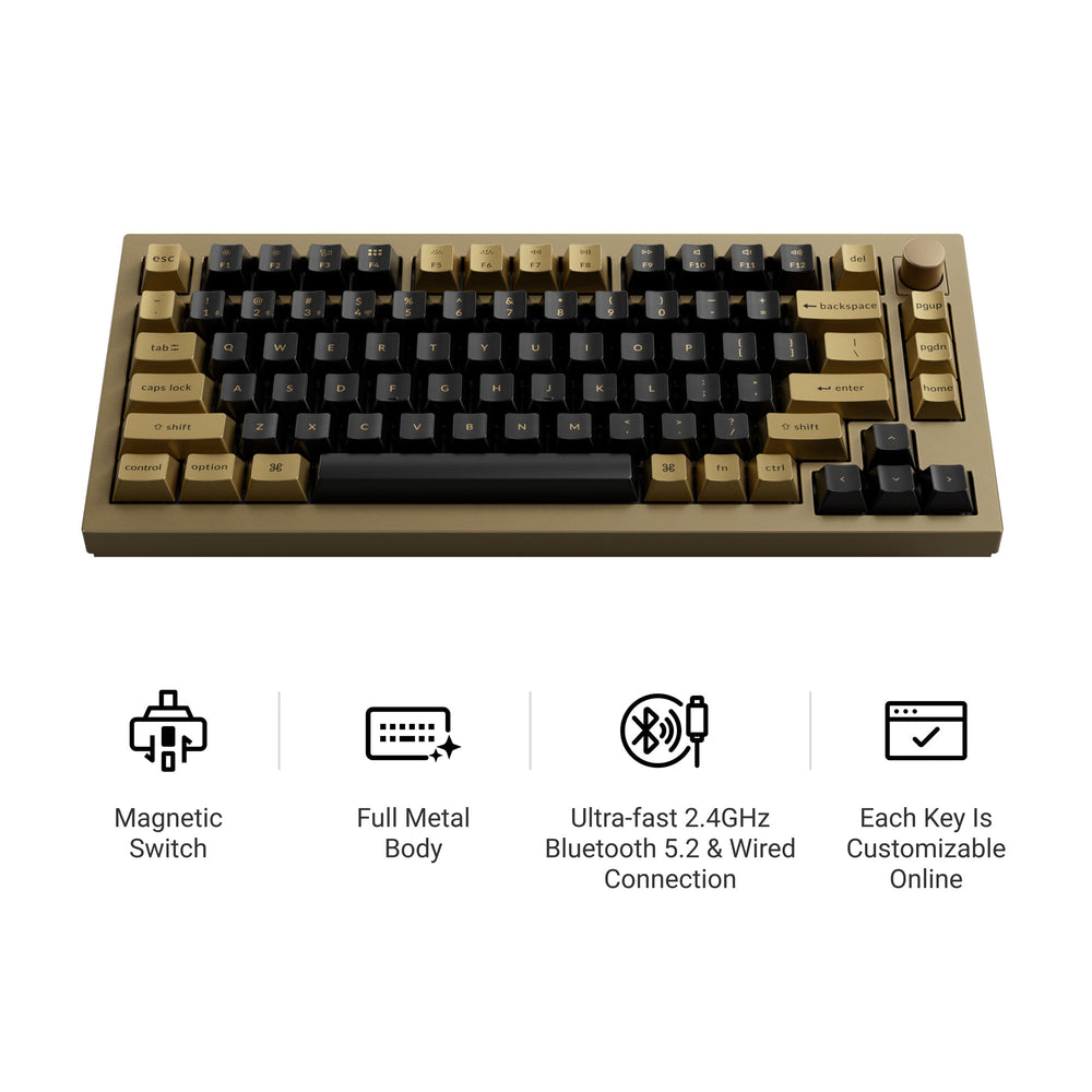 Teclado Personalizado Inalámbrico Keychron Q1 HE QMK - Edición Cobre (Distribución EE. UU.)