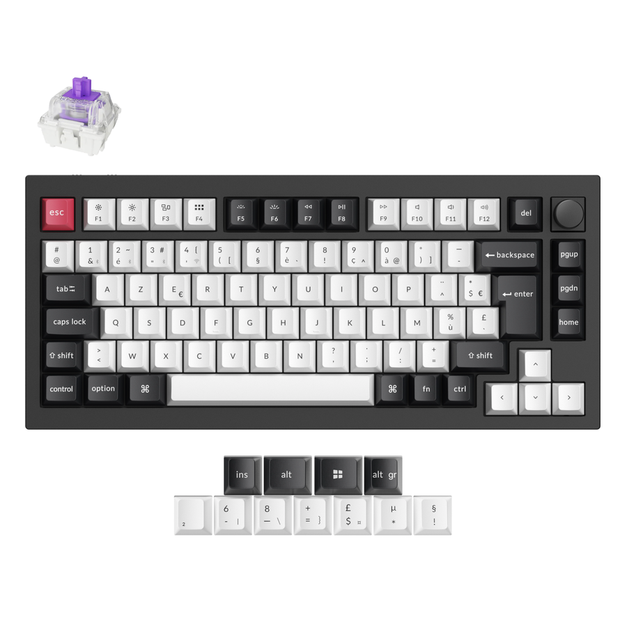 Keychron Q1 HE QMK Teclado Personalizado Inalámbrico Colección de Distribución ISO