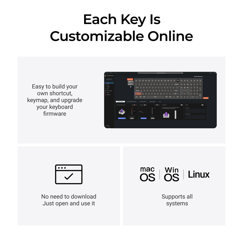 Teclado personalizado inalámbrico Keychron Q6 HE QMK (Distribución US ANSI)