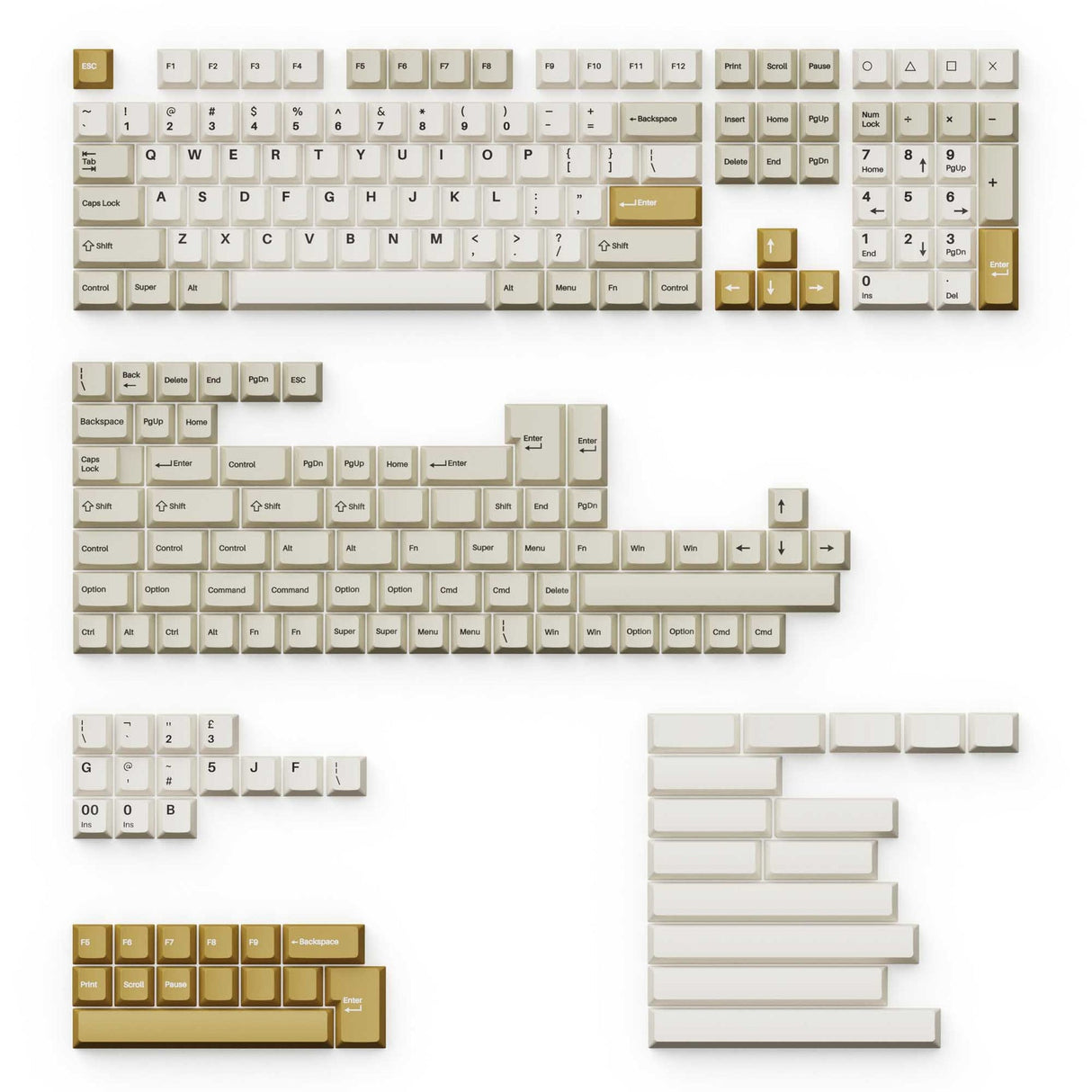 Juego completo de teclas PBT de doble disparo - Camel