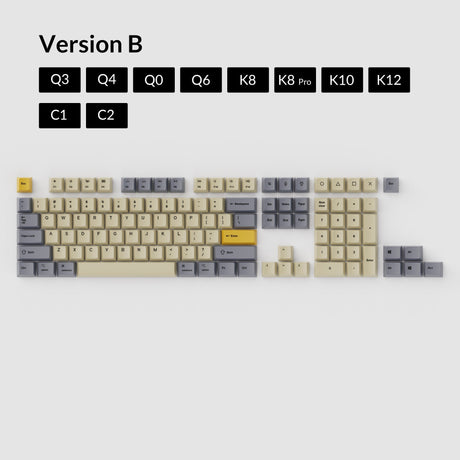 OEM Dye-Sub PBT Keycap Set - Wheat Grey