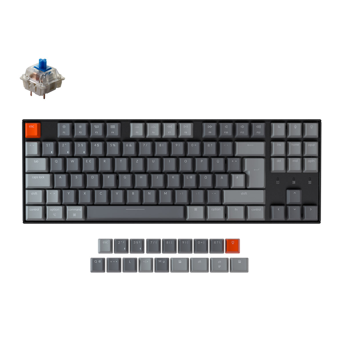 Teclado mecánico inalámbrico Keychron K8 (diseño ISO-DE alemán)