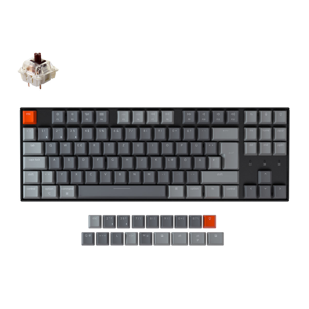 Teclado mecánico inalámbrico Keychron K8 (diseño ISO-DE alemán)