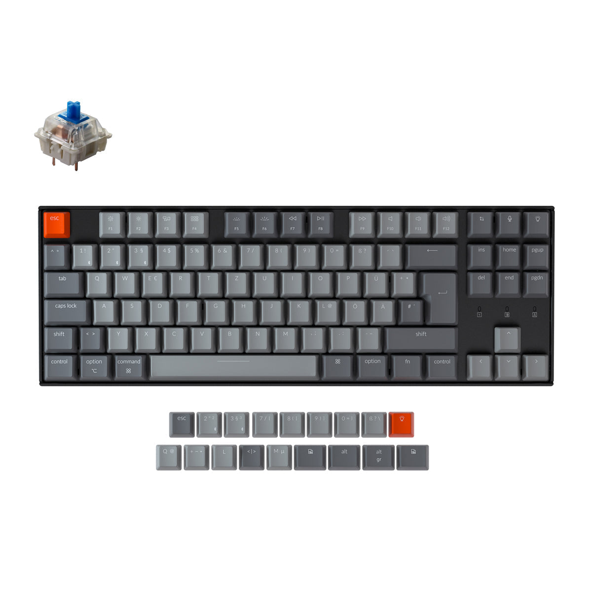 Teclado mecánico inalámbrico Keychron K8 (diseño ISO-DE alemán)