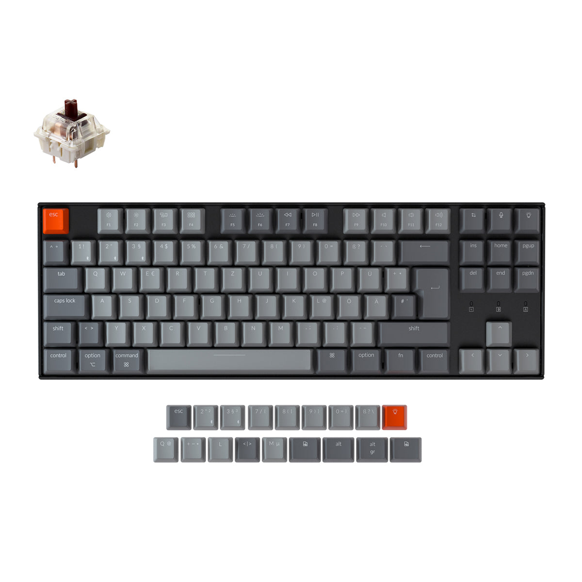 Teclado mecánico inalámbrico Keychron K8 (diseño ISO-DE alemán)