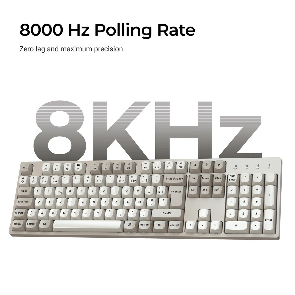 Keychron C2 Pro 8K QMK Teclado Mecánico Personalizado por Cable (Distribución US ANSI)