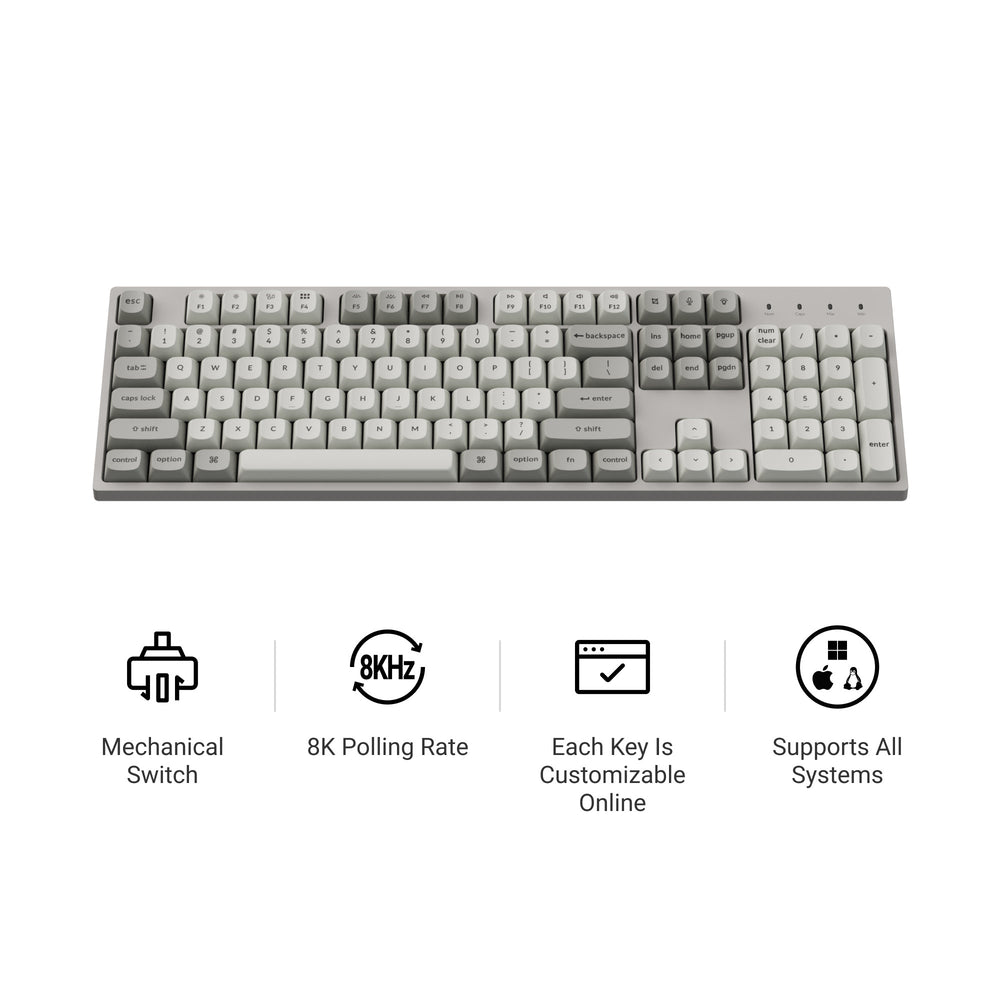 Teclado Mecánico Personalizado Cableado Keychron C2 Pro 8K QMK (Distribución US ANSI)