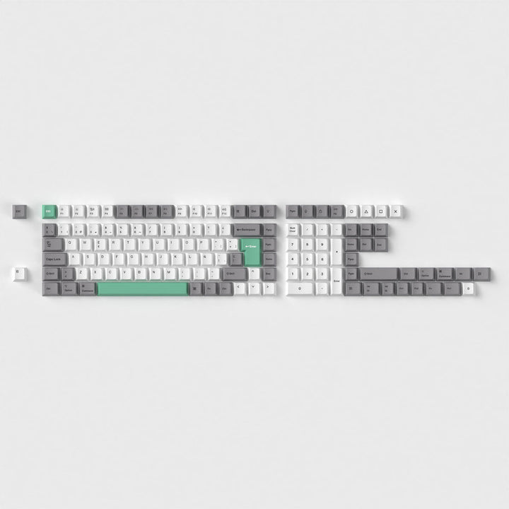 Juego completo de teclas ISO Cherry Profile Dye-Sub PBT - Gris Blanco Menta