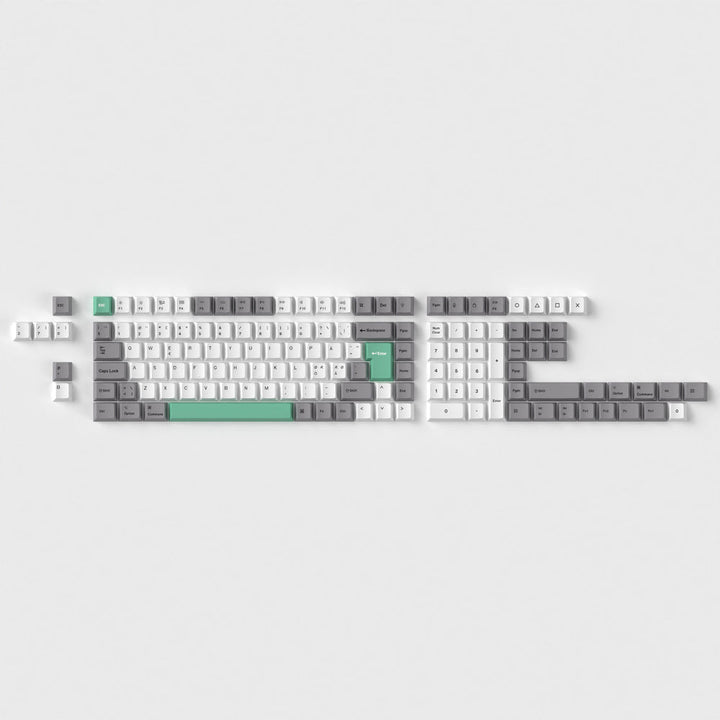 Juego completo de teclas ISO Cherry Profile Dye-Sub PBT - Gris Blanco Menta