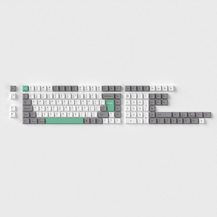 Juego completo de teclas ISO Cherry Profile Dye-Sub PBT - Gris Blanco Menta