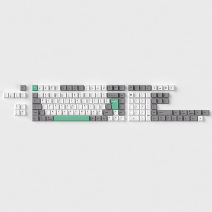 Juego completo de teclas ISO Cherry Profile Dye-Sub PBT - Gris Blanco Menta