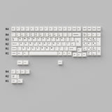 Double - Shot PBT Full Set Keycaps - Black on White - Bow