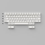 Double - Shot PBT Full Set Keycaps - Black on White - Bow