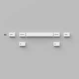 Double - Shot PBT Full Set Keycaps - Black on White - Bow