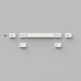 Double - Shot PBT Full Set Keycaps - Black on White - Bow