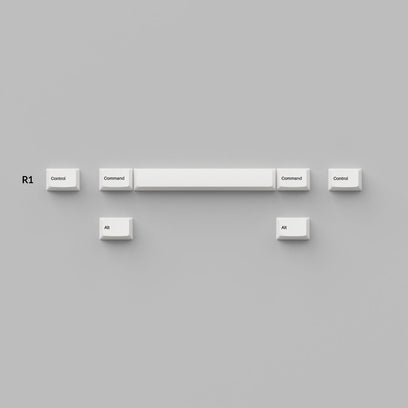 Juego completo de teclas Double-Shot PBT - Negro sobre blanco - Bow