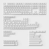Double - Shot PBT Full Set Keycaps - Black on White - Bow