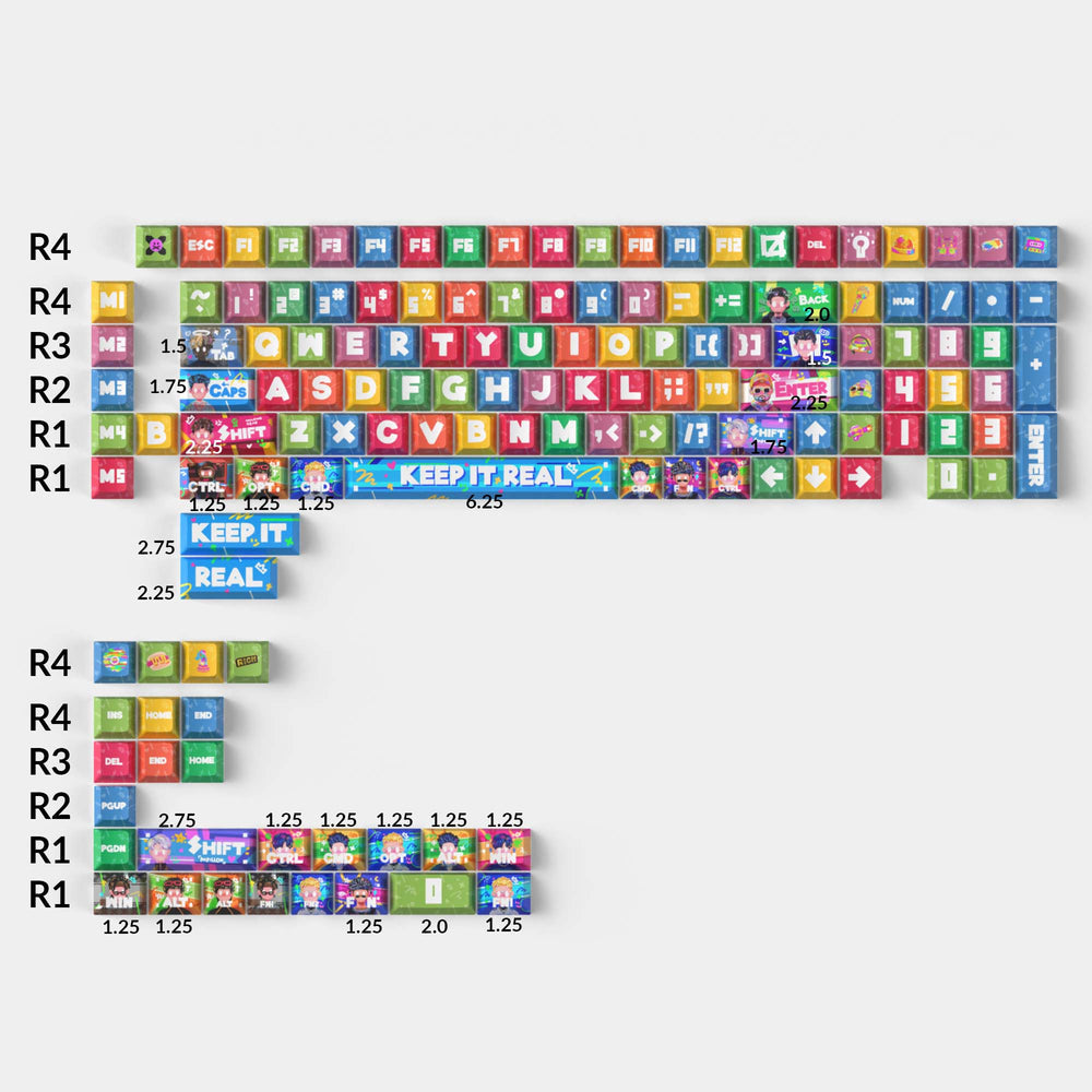 Rapero - Juego completo de teclas Cherry Profile Dye-Sub PBT