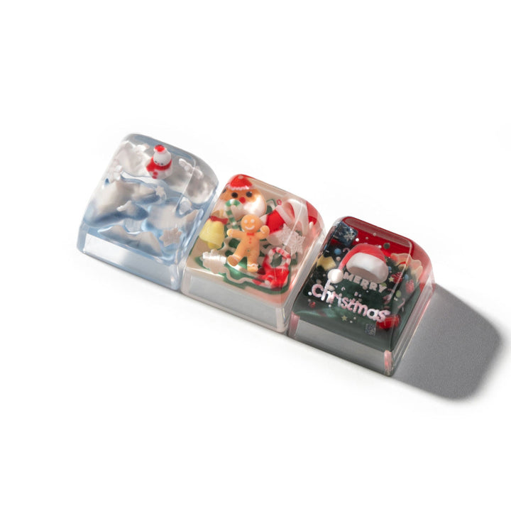 Llave artesanal de resina navideña