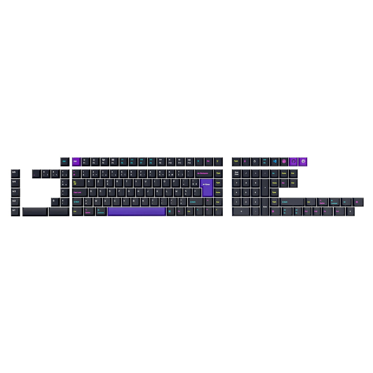 ISO Cherry Profile Dye-Sub PBT Full Set Keycap Set - Developer - Version 2