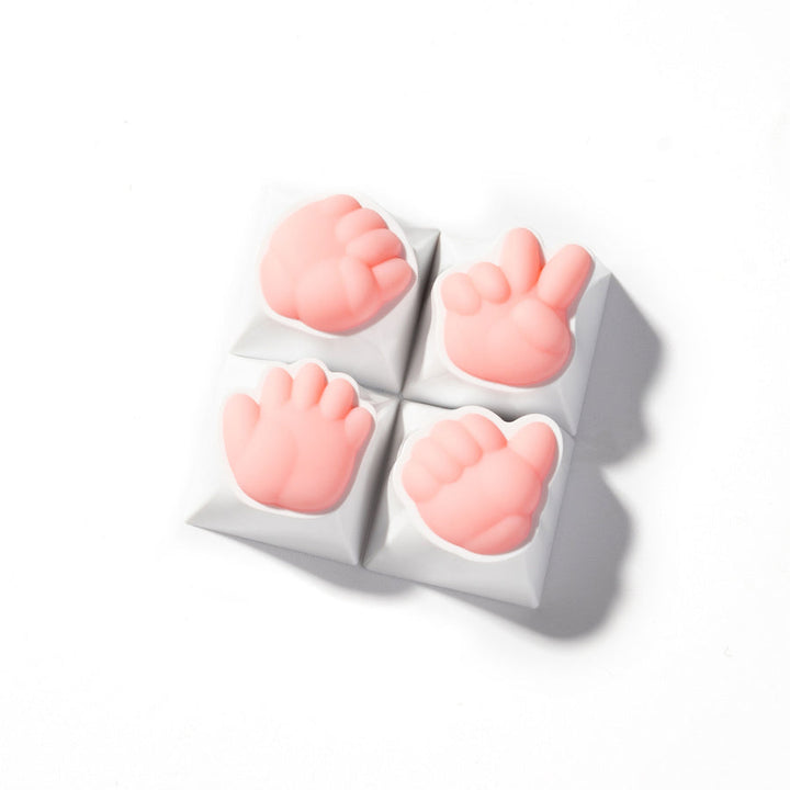 Piedra Papel Tijeras y Pulgar Arriba Artesanal Keycap