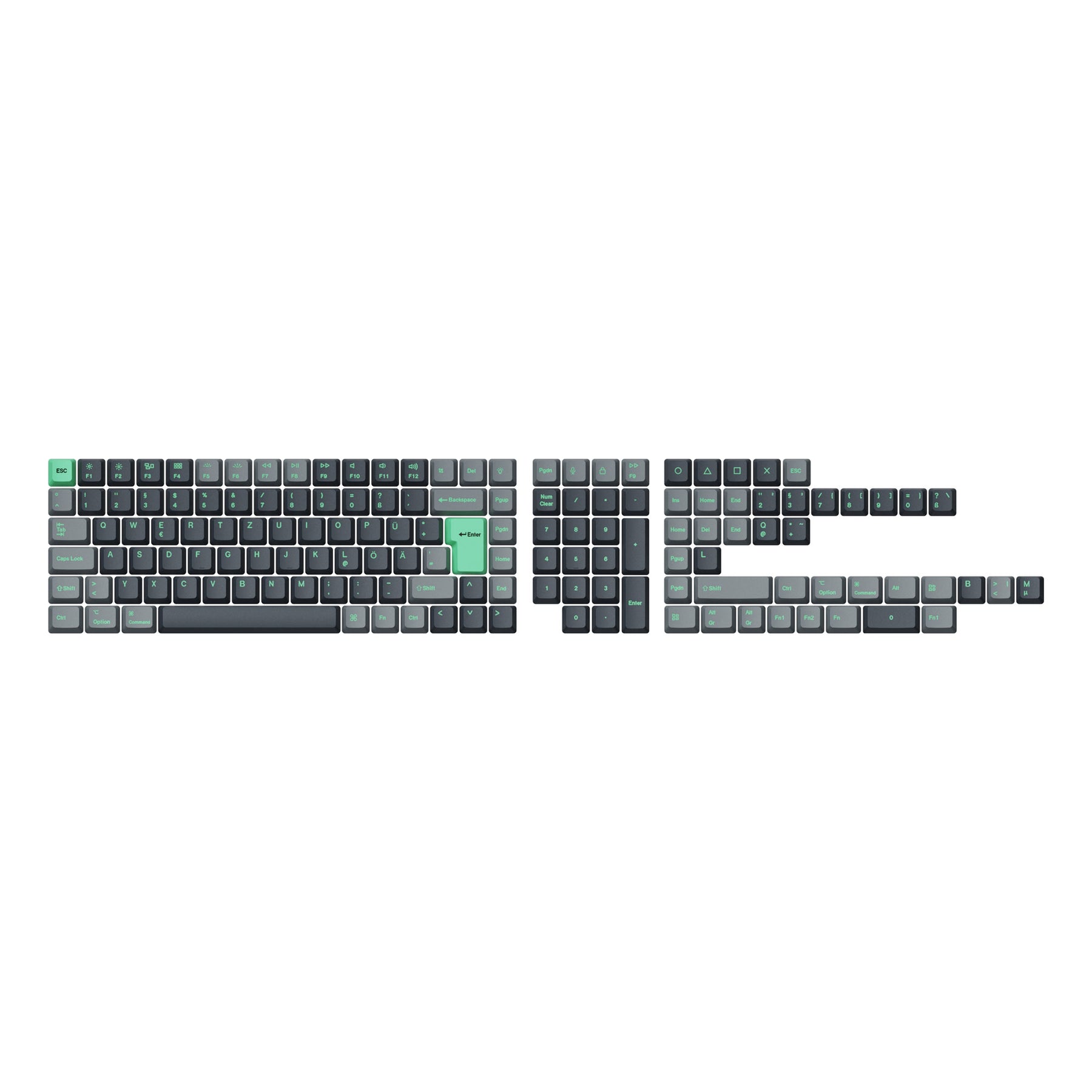 Juego completo de teclas ISO OEM Dye-Sub PBT - Hacker Mint