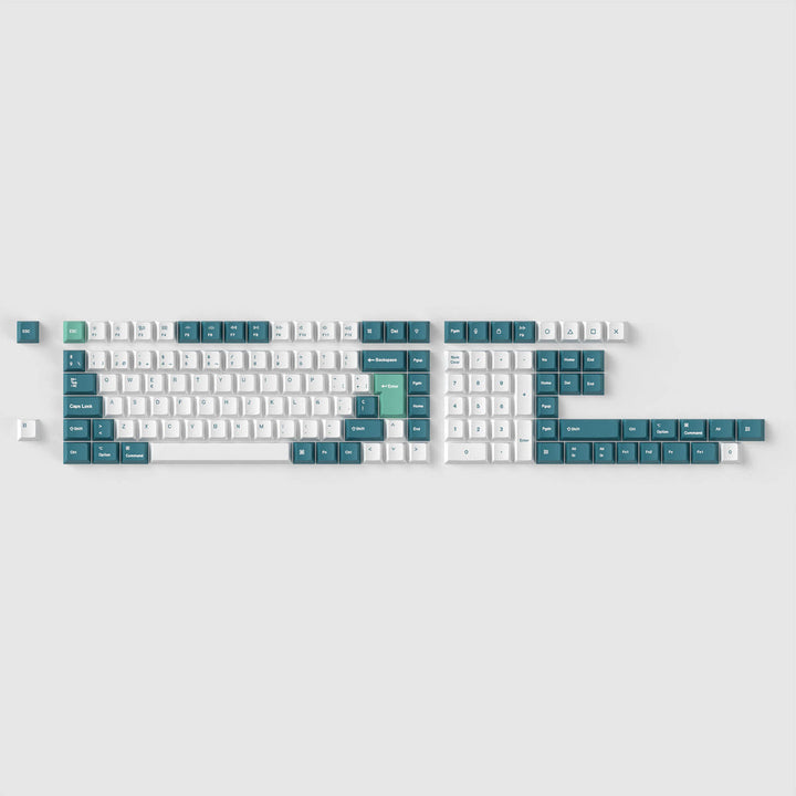 Juego completo de teclas ISO Cherry Profile Dye-Sub PBT - Menta blanca