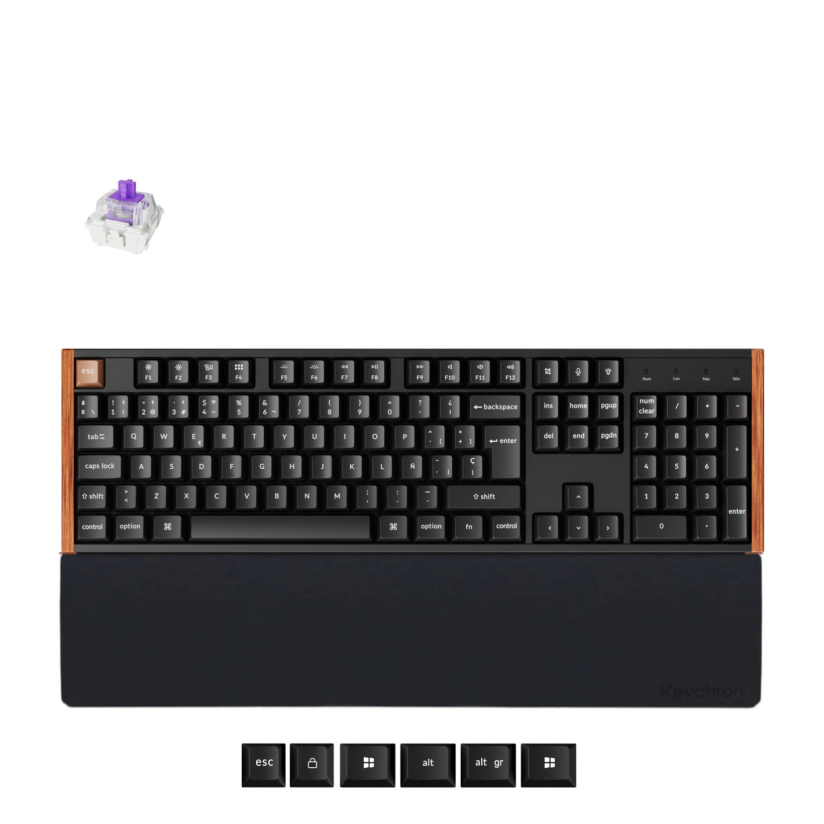 Combo: Keychron K10 HE Custom Wireless Keyboard ISO Layout + Silicone Palm Rest