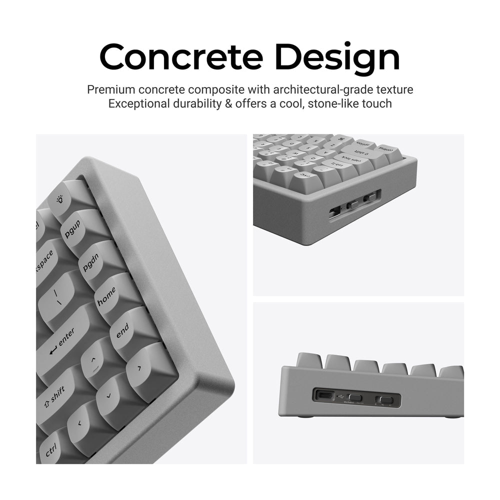 Keychron K2 HE Wireless Magnetic Switch Custom Keyboard - Concrete Edition(US ANSI Layout)