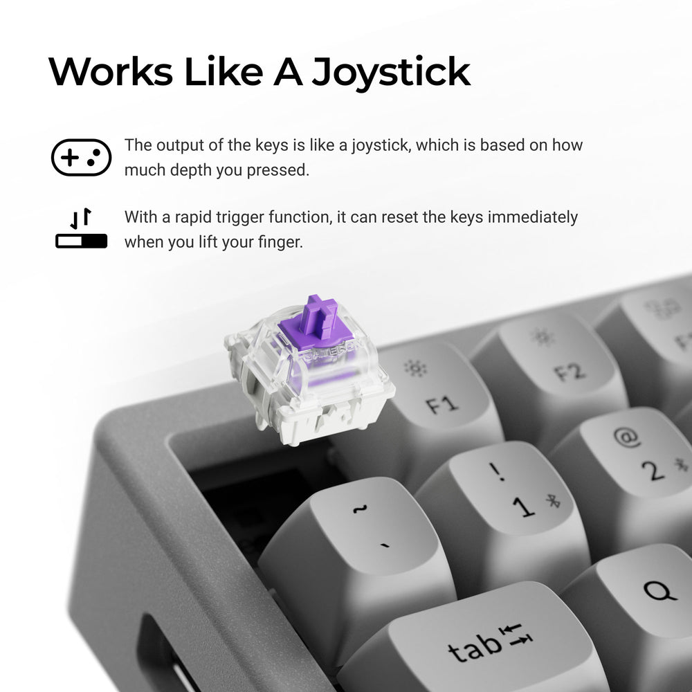 Keychron K2 HE Wireless Magnetic Switch Custom Keyboard - Concrete Edition(US ANSI Layout)