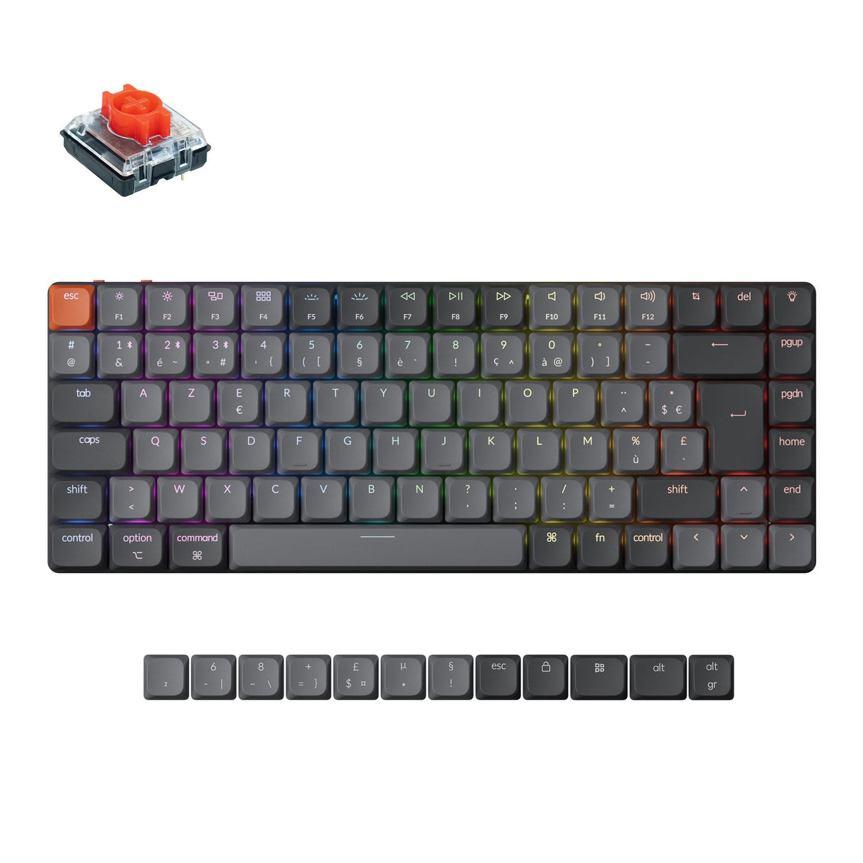 Colección de diseño ISO de teclado mecánico personalizado inalámbrico Keychron K3 Max QMK/VIA