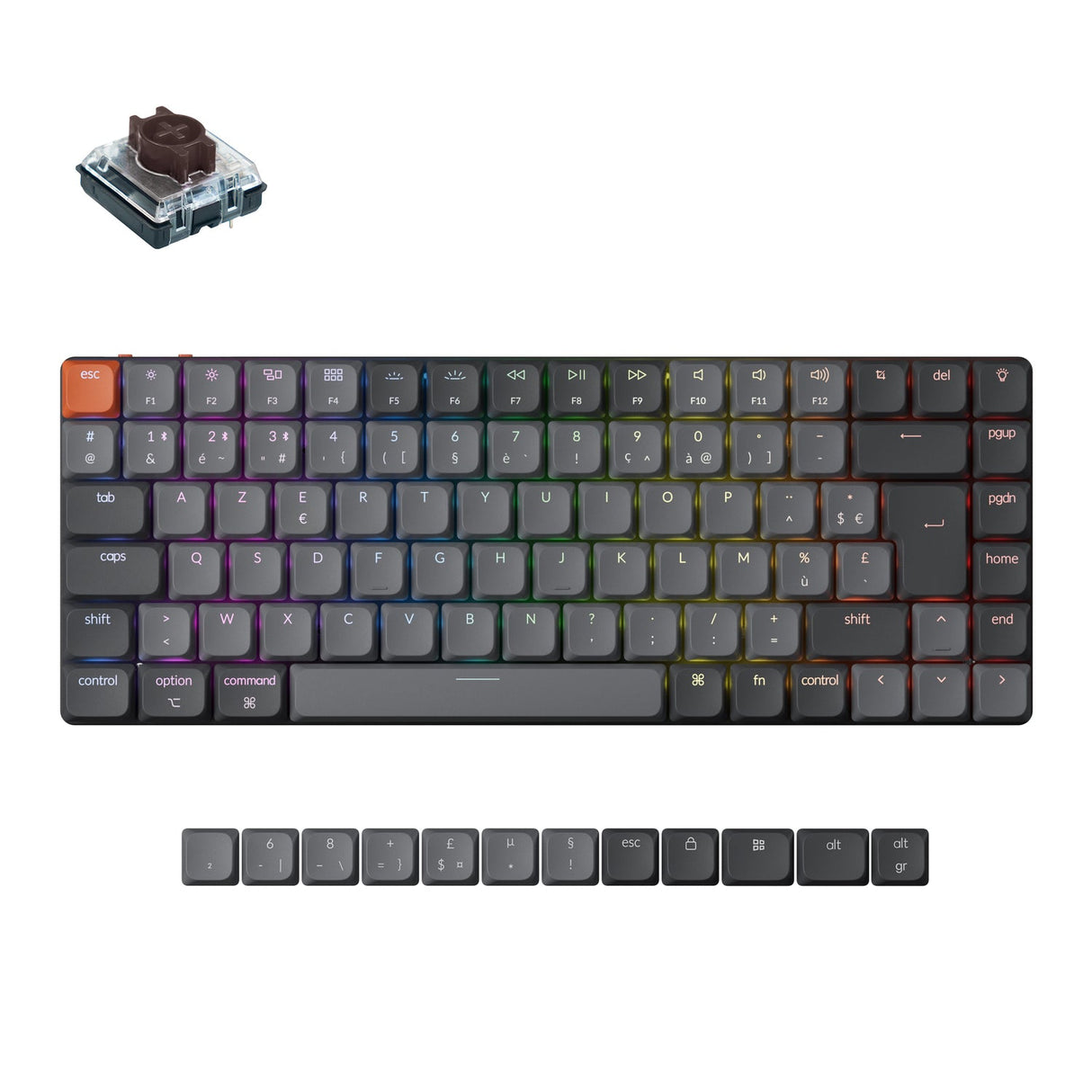 Colección de diseño ISO de teclado mecánico personalizado inalámbrico Keychron K3 Max QMK/VIA