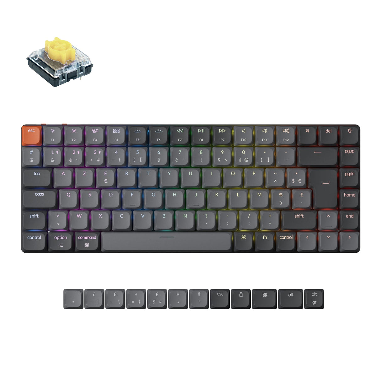 Colección de diseño ISO de teclado mecánico personalizado inalámbrico Keychron K3 Max QMK/VIA