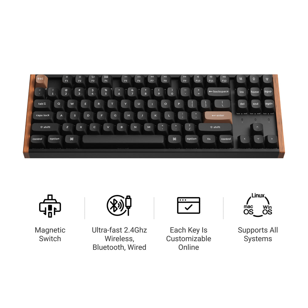 Teclado personalizado Keychron K8 HE inalámbrico con Switch magnético (disposición US ANSI)