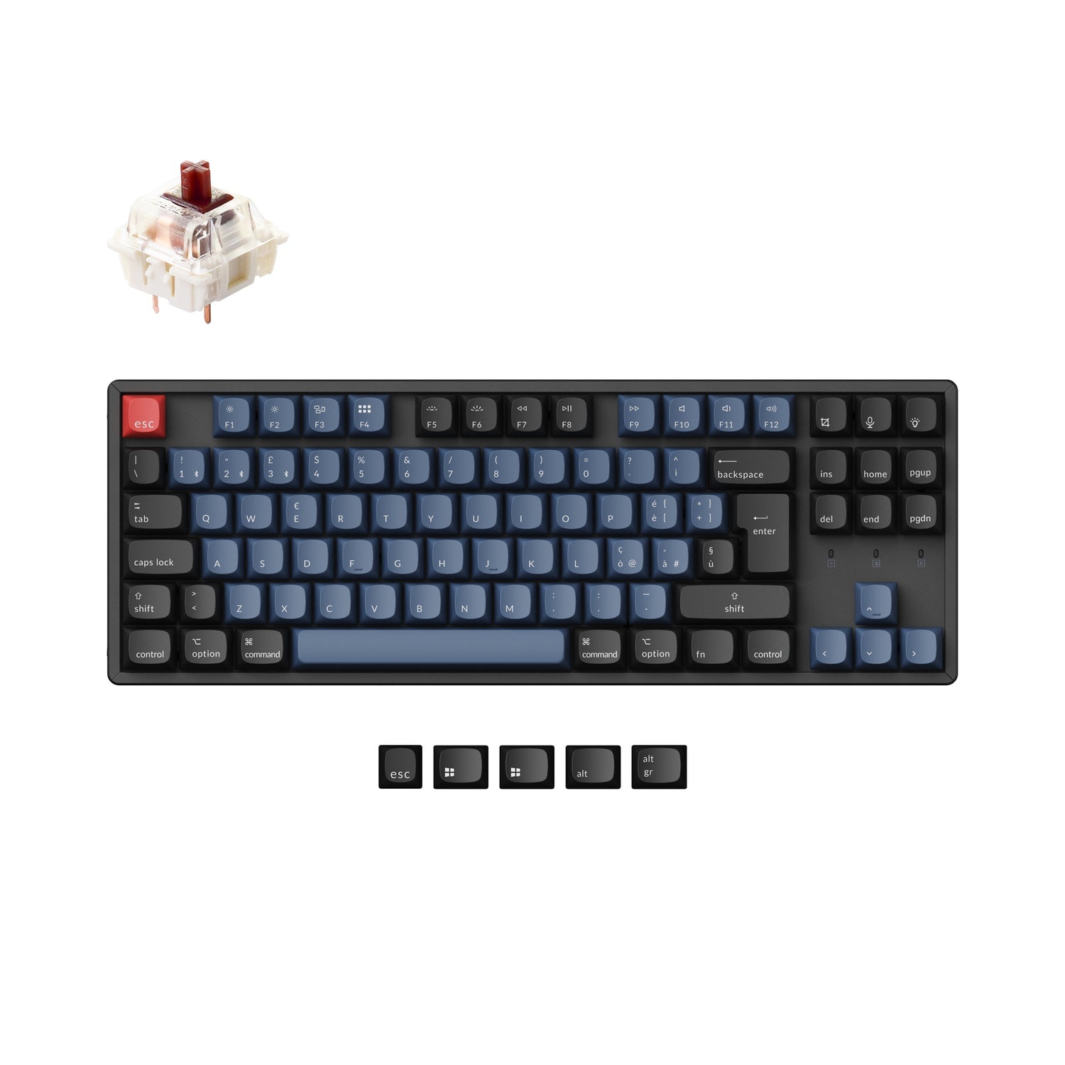 Colección de diseño ISO del teclado mecánico inalámbrico Keychron K8 Pro QMK/VIA