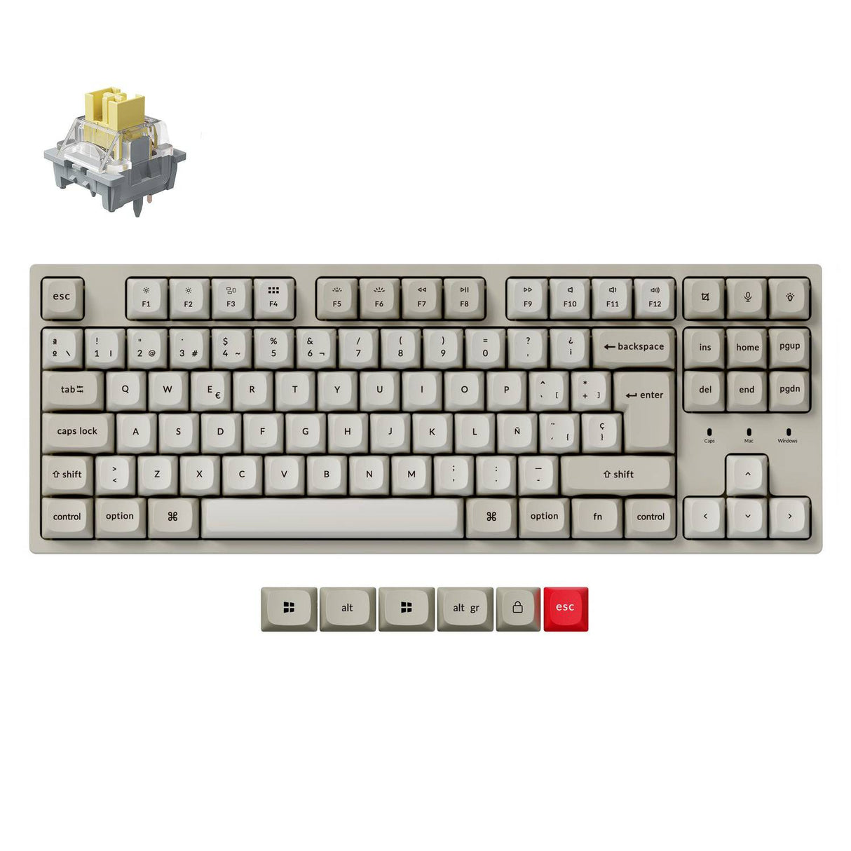 Teclado Mecánico Personalizado por Cable Keychron C1 Pro 8K QMK - Colección Distribución ISO