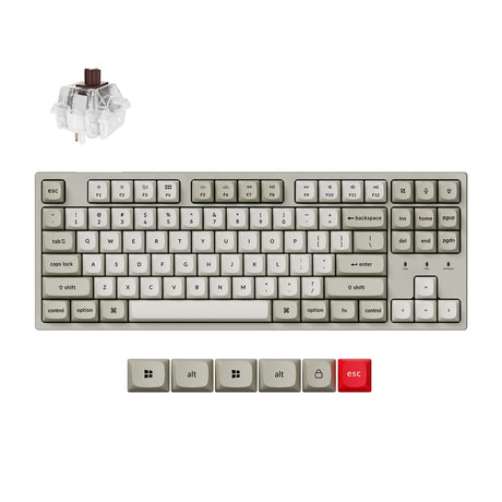 Keychron C1 Pro 8K QMK Wired Custom Mechanical Keyboard (US ANSI Layout)