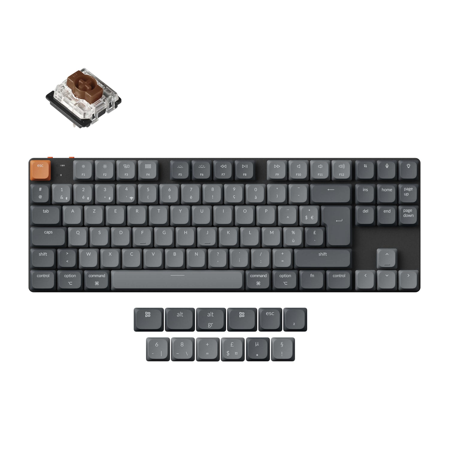 Colección de diseño ISO de teclado mecánico personalizado inalámbrico Keychron K1 Max QMK